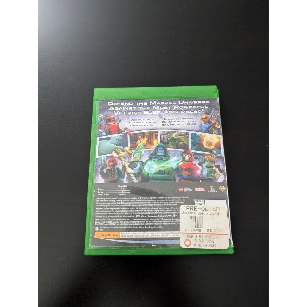 LEGO Marvel Super Heroes Microsoft Xbox 1 One‎ Video Game Warner Bros.